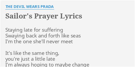 Lyrics for Sailor's Prayer by The Devil Wears Prada 